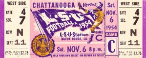 1954 Chattanooga vs. LSU Football Ticket Art
